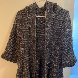 Cute girly trench style but woven grey dress by free people